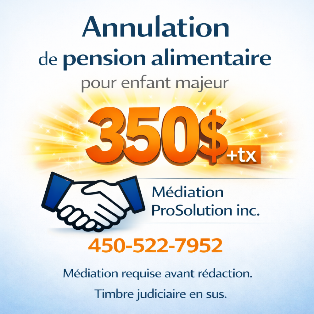 demande annulation pension alimentaire Québec