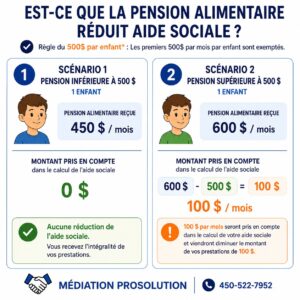 exemption pension alimentaire aide sociale