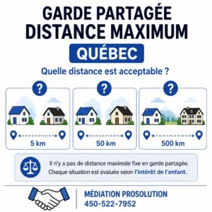 garde partagée distance maximum québec